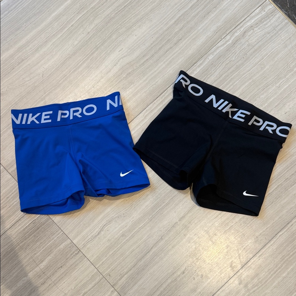 Nike Kids Pro Blue and Black Shorts Set
